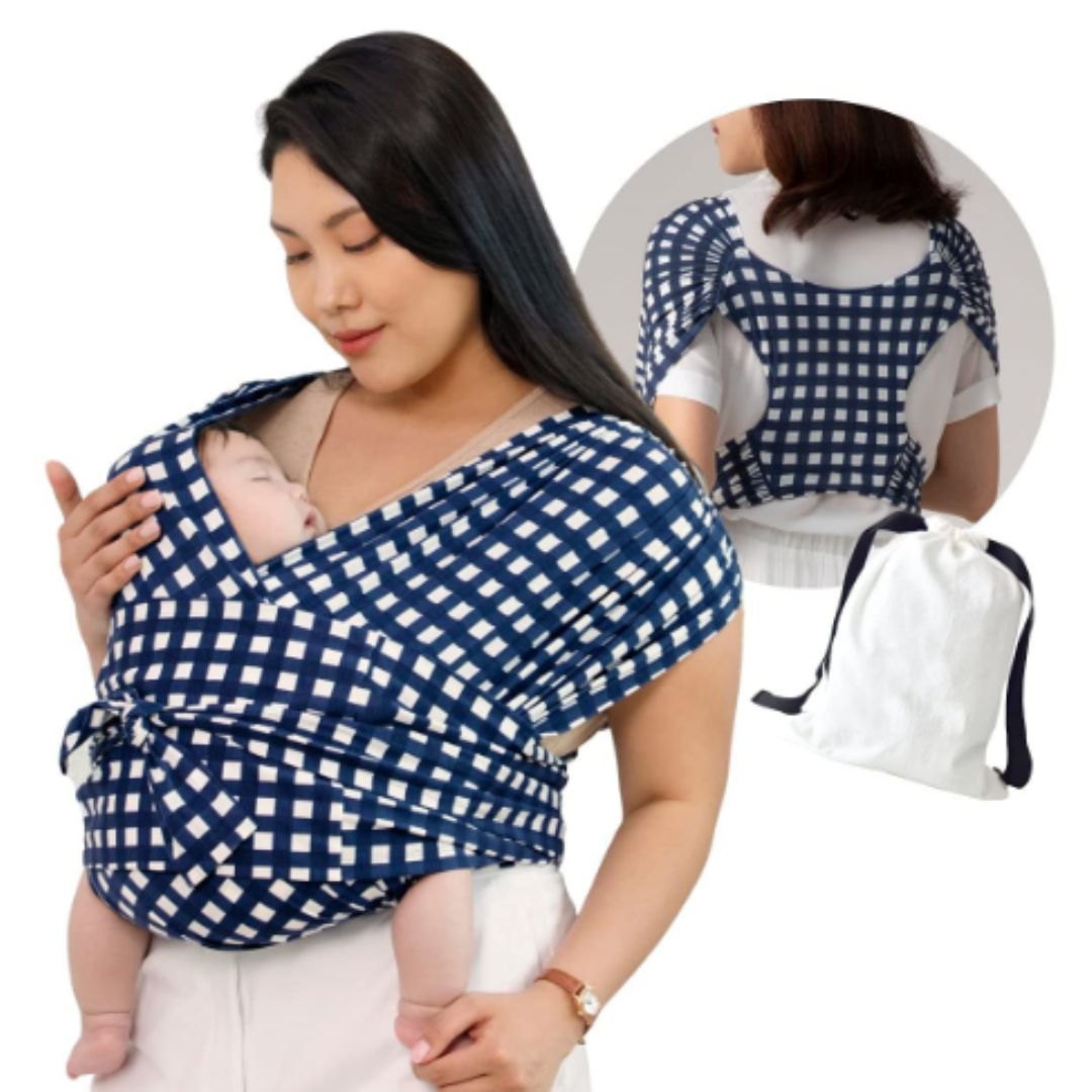 SoftNest - Bequem, atmungsaktiv und sicher – ergonomische Babytrage Dunkelblau/Weiß kariert | Pädagogisches Holzspielzeug SoftNest - Bequem, atmungsaktiv und sicher – ergonomische Babytrage Dunkelblau/Weiß kariert | Pädagogisches Holzspielzeug von Mein Kleines Baby