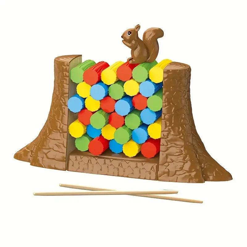 Squirrel Stacker™ - Lassen Sie das Eichhörnchen nicht umkippen - Balance-Brettspiel | Pädagogisches Holzspielzeug von Mein Kleines Baby