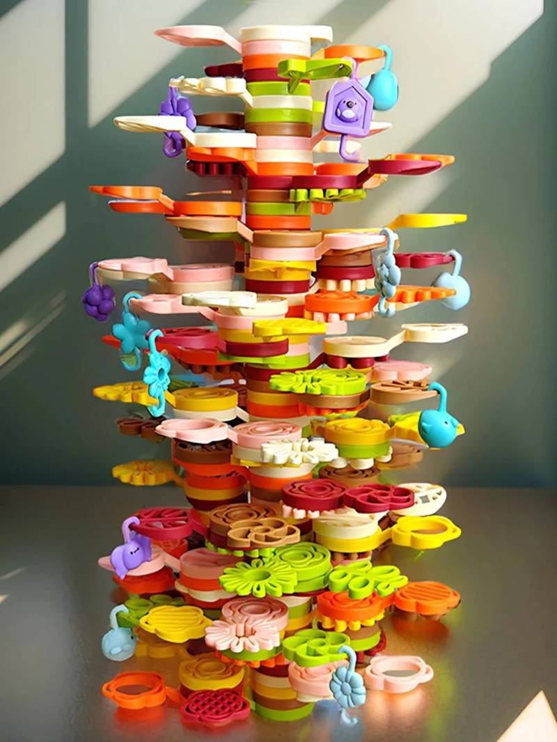 Stacking Balance Tree™ - Stapelabenteuer für kleine Baumeister - MINT-Spielzeug 152 Stück | Pädagogisches Holzspielzeug von Mein Kleines Baby