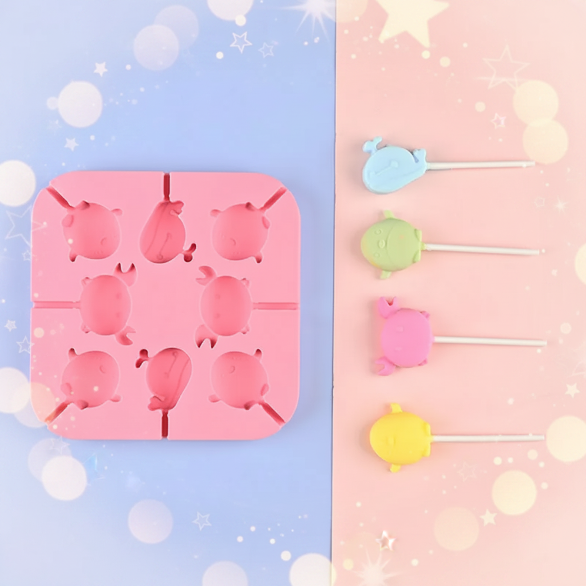 SweetPop – Bewusst verwöhnen – Silikon-Lutscher-Formen-Set Meerestiere | Pädagogisches Holzspielzeug SweetPop – Bewusst verwöhnen – Silikon-Lutscher-Formen-Set Meerestiere | Pädagogisches Holzspielzeug von Mein Kleines Baby