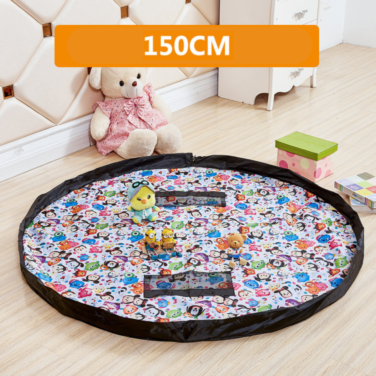 Toy Storage Bag™ - Leicht zu organisieren - Spielmatte und Aufbewahrungstasche in 1 Farbig | Pädagogisches Holzspielzeug von Mein Kleines Baby