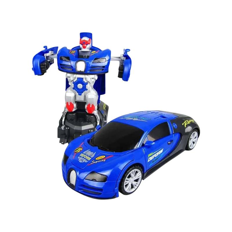 Transformer Car™ - Transformieren und Antreiben - Spielzeugauto Blaues Auto und Transformator | Pädagogisches Holzspielzeug von Mein Kleines Baby