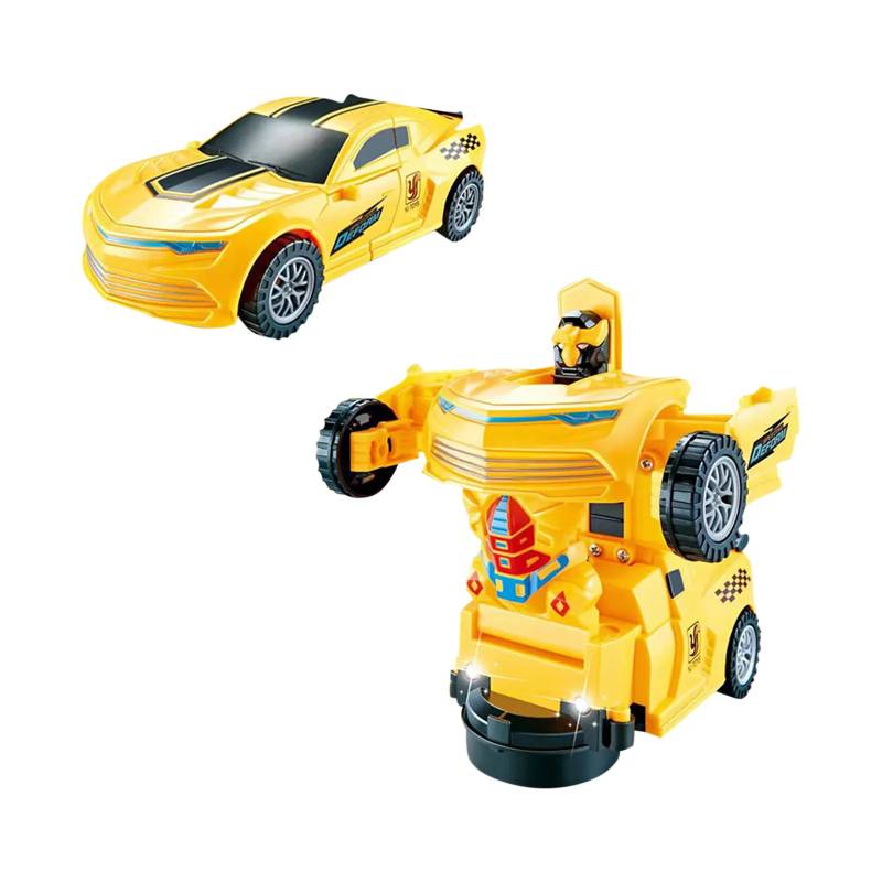 Transformer Car™ - Transformieren und Antreiben - Spielzeugauto Gelbes Auto und Transformator | Pädagogisches Holzspielzeug von Mein Kleines Baby