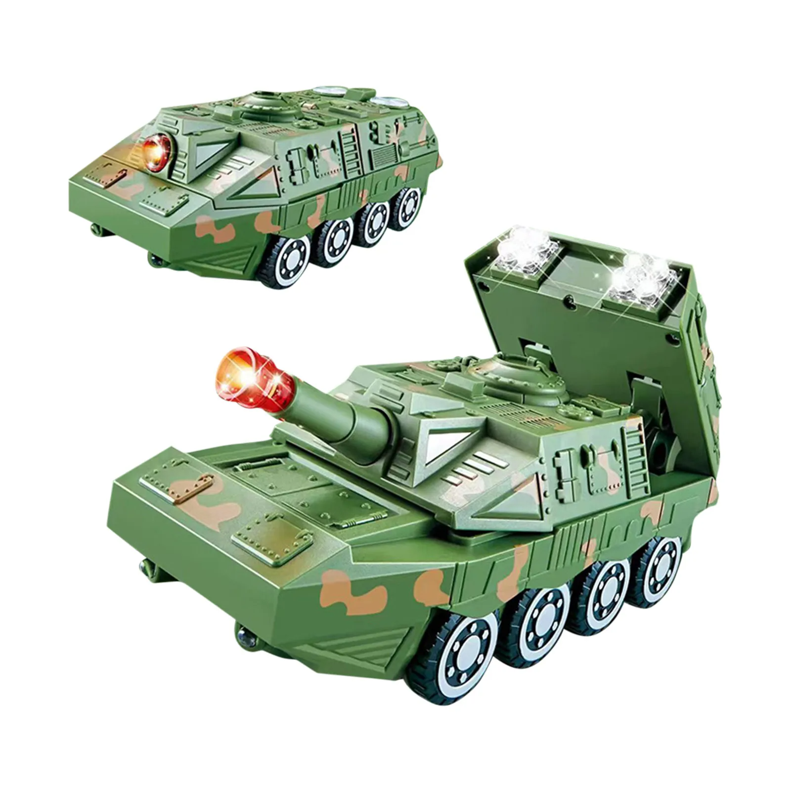 Transformer Car™ - Transformieren und Antreiben - Spielzeugauto Grüner Panzerwagen und Panzer | Pädagogisches Holzspielzeug von Mein Kleines Baby