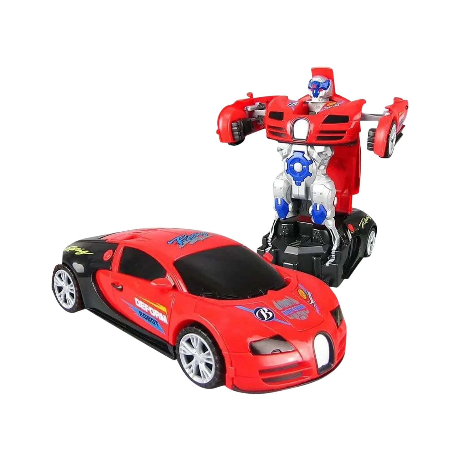 Transformer Car™ - Transformieren und Antreiben - Spielzeugauto Rotes Auto und Transformator | Pädagogisches Holzspielzeug von Mein Kleines Baby