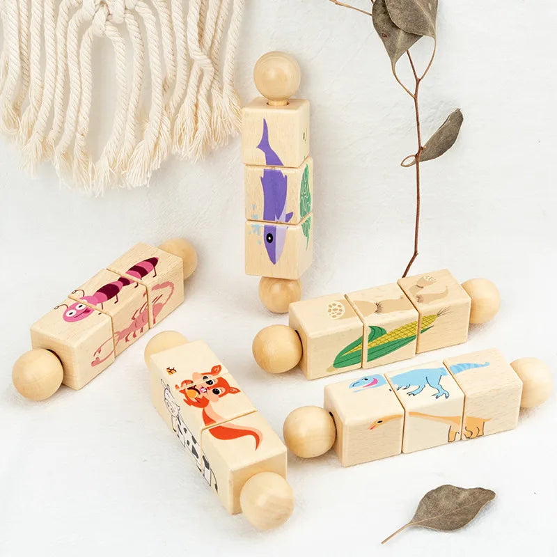 Woods™ - Drehen&Lernen - Drehrätsel für Kleinkinder 3+2 FREI | Pädagogisches Holzspielzeug von Mein Kleines Baby