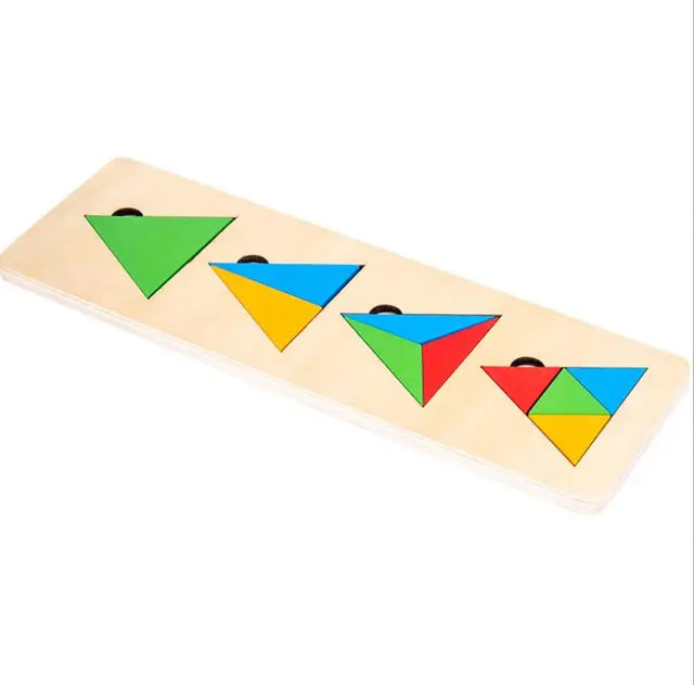 Woods™ - Puzzle-Spaß für Kleinkinder - Geometrisches Montessori-Formen-Puzzle Dreieck | Pädagogisches Holzspielzeug von Mein Kleines Baby