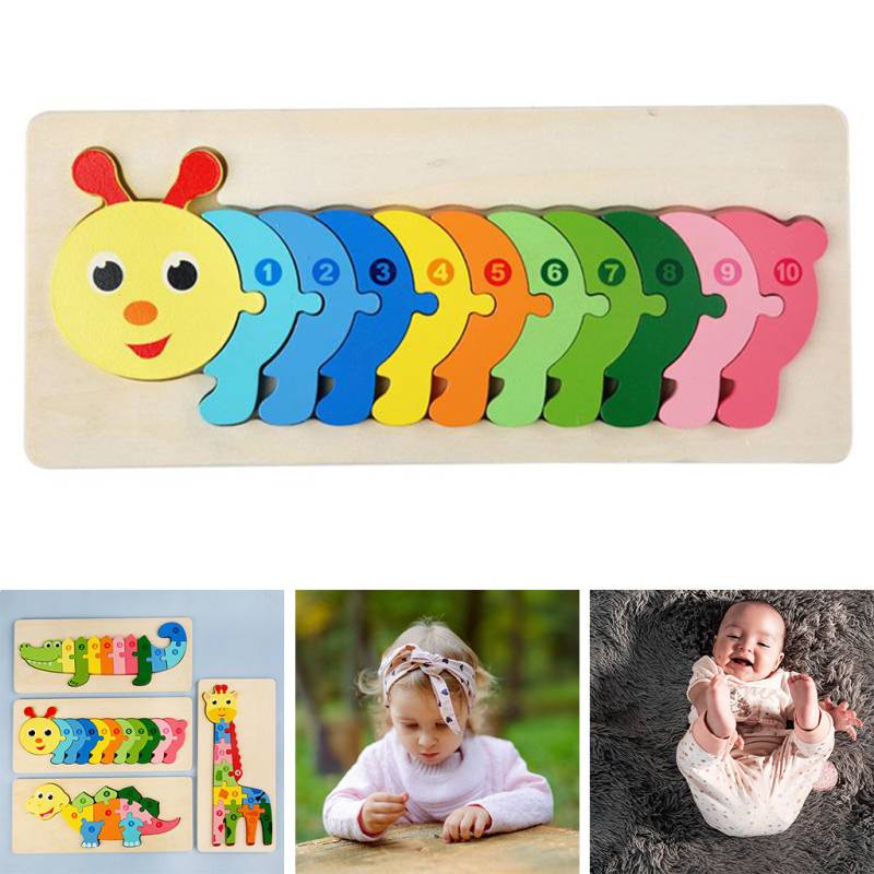 Woods™ - Puzzle für neugierige Köpfe - Tierpuzzle Raupe | Pädagogisches Holzspielzeug von Mein Kleines Baby