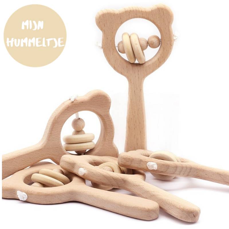 Woods™ | Rassel -'Bear'Buchenholz | Pädagogisches Holzspielzeug von Mein Kleines Baby