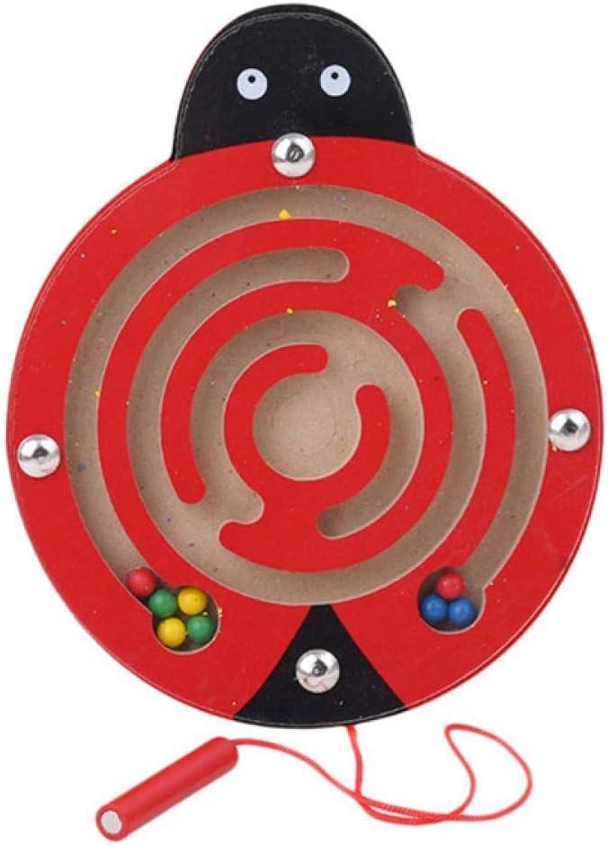 Woods™ - Sinnesspiel mit Tieren - Magnetisches Labyrinth Marienkäfer | Pädagogisches Holzspielzeug von Mein Kleines Baby