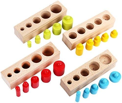 Woods™ - Sortierset für Zylinder - Sortierspielzeug Rot | Pädagogisches Holzspielzeug von Mein Kleines Baby