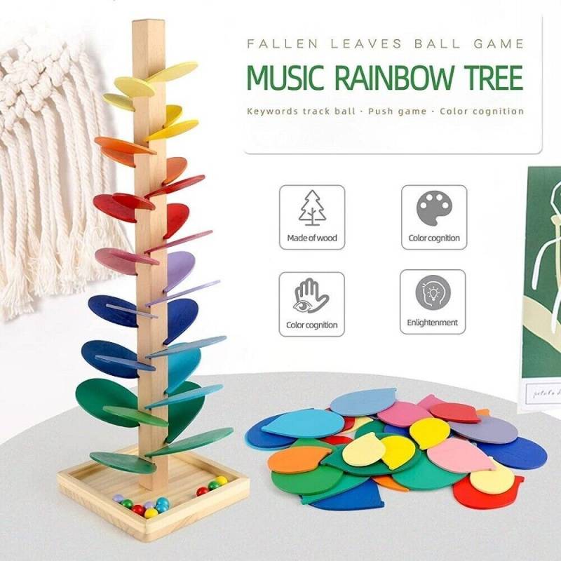 Woods™ - Spielerische Äste - Regenbogenbaum Regenbogenbaum M - 28.5 cm | Pädagogisches Holzspielzeug von Mein Kleines Baby