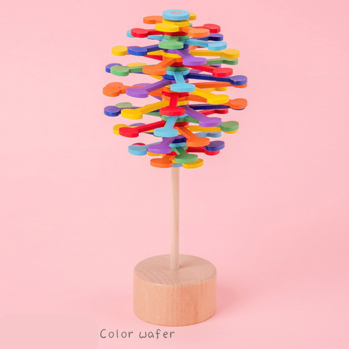 Woods™ - Spinning Lollipop - Stressabbauendes Spielzeug Bunte Waffel | Pädagogisches Holzspielzeug von Mein Kleines Baby