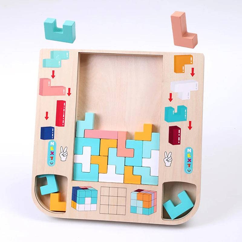 Woods™ - Trainiere dein Gehirn - Tetris-Puzzle | Pädagogisches Holzspielzeug von Mein Kleines Baby