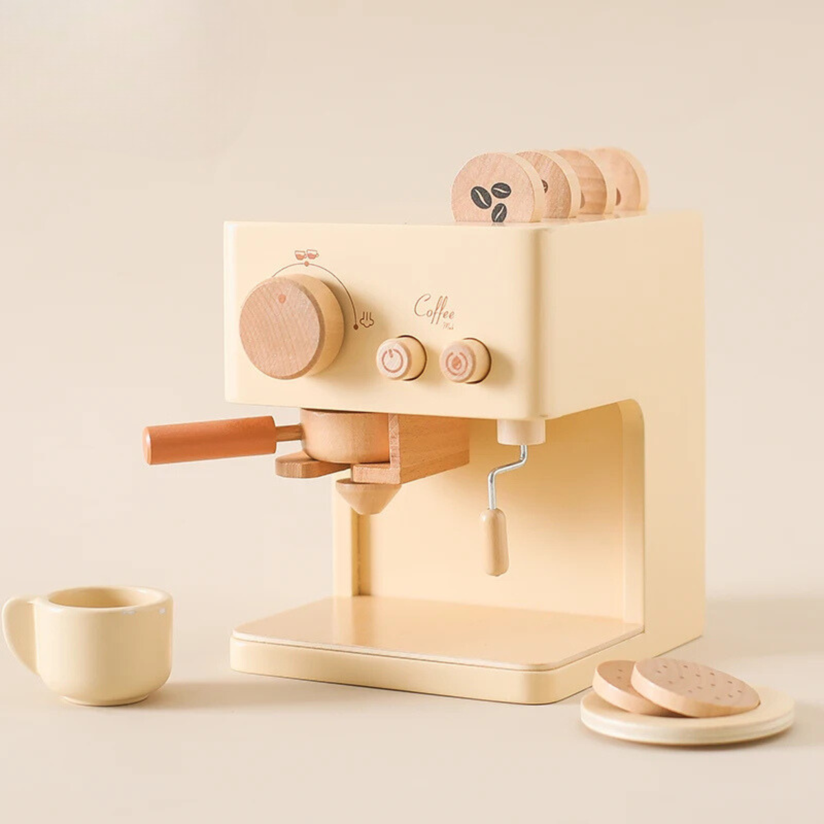 Woods™ - Zukünftige Barista - Espressomaschinen-Set aus Holz | Pädagogisches Holzspielzeug von Mein Kleines Baby