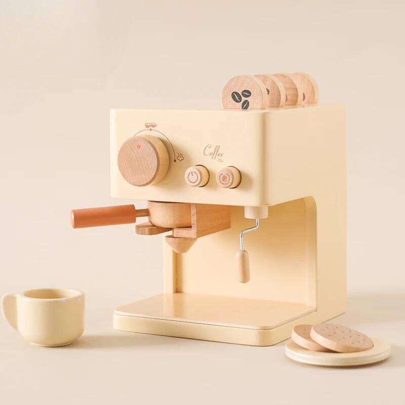 Woods™ - Zukünftige Barista - Espressomaschinen-Set aus Holz | Pädagogisches Holzspielzeug von Mein Kleines Baby