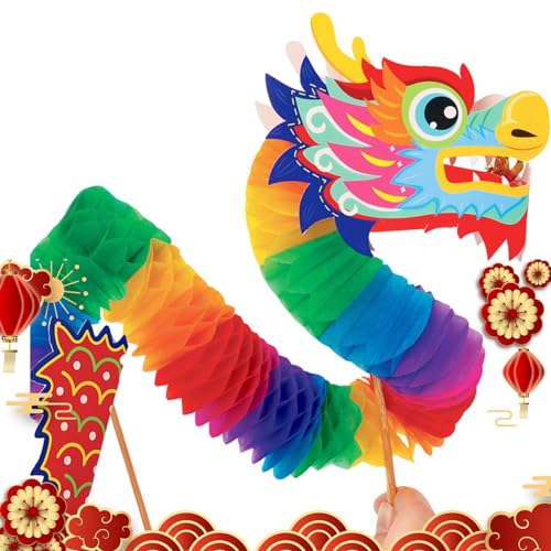 Chinesischer Drache – 3D chinesische Papierdrache Girlande für | Jahr des Drachen Puppen-Kits, -Dekorationen für chinesische Drachen-Festival- Meindin von Meindin