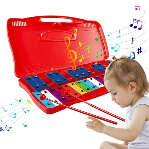 Meindin Glockenspiel mit 25 Tönen, professionelles Xylophon-Instrument für Kinder, Musikinstrumenten-Ausrüstung für den Tag, Geburtstag, Ostern, Feiertage von Meindin