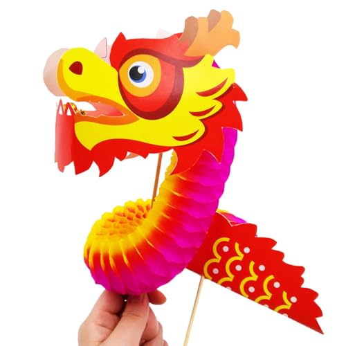 Papierdrachenpuppe – 3D-chinesische Papierdrachen-Girlande für das Jahr des Drachens, -Dekorationen für chinesische Drachen-Festival-Partys Meindin von Meindin