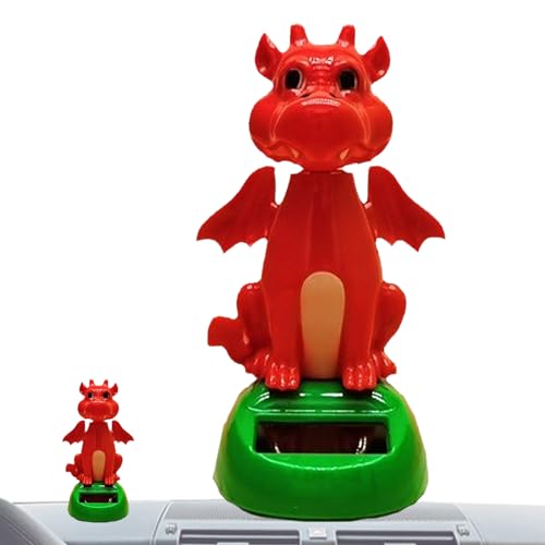 Solar Tanzender Drache Spielzeug, 10,2 cm Solarbetriebenes Schüttelspielzeug, 2024 Jahr des Drachen Home Car Dashboard Shaking Dinosaurier Ornaments, Fensterelfen Sonnenfänger, Kreative Solar von Meindin