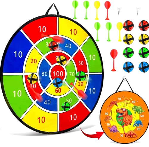 26 inch Dartscheibe Spielzeug,Montessori Spielzeug ab 2 3 4 ...12 Jahre Dinosaurier Thema Dart Board mit Kinder Brettspiele Toy,Education Puzzle Brettspiel Dartscheibe für Kinder (orange) von Meiruier