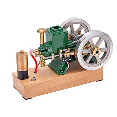 ENJOMOR Motor Bausatz, 6CC Horizontal Fester Viertakt Verbrennungsmotor Modellbau mit Einstellbarer Geschwindigkeit, Mini Metall Motor Engine Kit für Erwachsene von Meiurlex