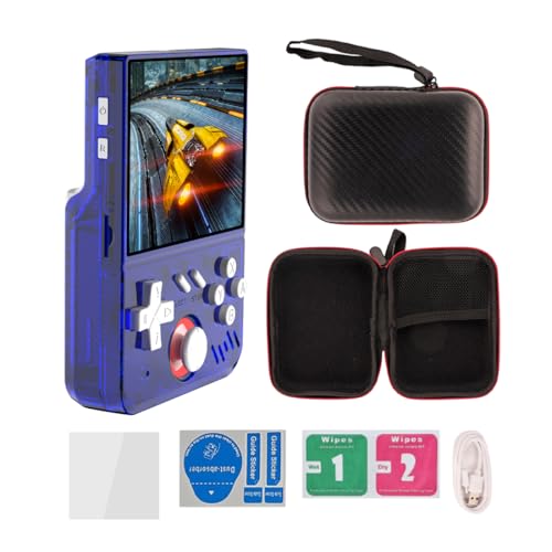 Meiurlex 𝟐𝟎𝟐𝟓 𝐍𝐞𝐮 My Mini Retro Spielkonsole mit 128GB TF Karte, 3,5-Zoll IPS Bildschirm RK3326 Linux System Handheld Spielkonsole, Video Arcade Player unterstützt über 30 Emulatoren von Meiurlex