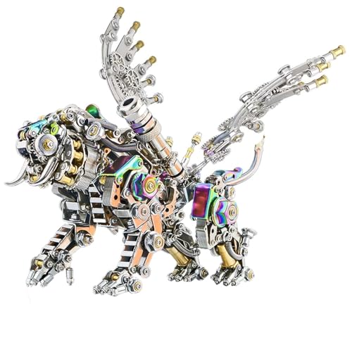 Meiurlex 3D Metall Puzzle Modellbausatz für Erwachsene, DIY Metall Bengal Tiger mit Wing 3D Puzzle Metallbausatz, Steampunk Laserschnitt Modell Spielzeug Dekoration - 700+Teile von Meiurlex