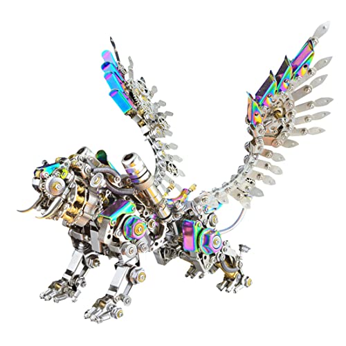 Meiurlex 3D Metall Puzzle Modellbausatz für Erwachsene, DIY Metall Bengal Tiger mit Wing 3D Puzzle Metallbausatz, Steampunk Laserschnitt Modell Spielzeug Dekoration - 700+Teile von Meiurlex