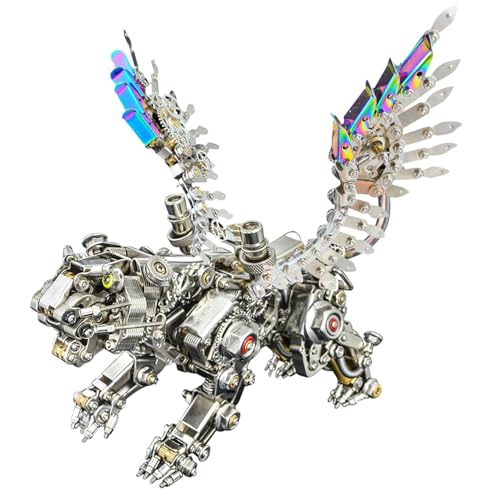 Meiurlex 3D Metall Puzzle Modellbausatz für Erwachsene, DIY Metall Smilodon mit Wing 3D Puzzle Metallbausatz, Steampunk Laserschnitt Modell Spielzeug Dekoration - 650+Teile von Meiurlex