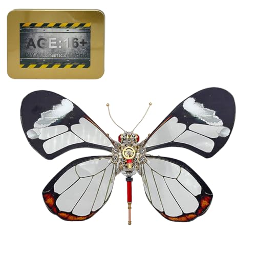 Meiurlex 3D Metall Puzzle Schmetterling Bausatz, 150 Teile Greta OTO Mechanisches Butterfly 3D Puzzle Metall Modell Laserschnitt Steampunk Spielzeug für Erwachsene Kinder von Meiurlex