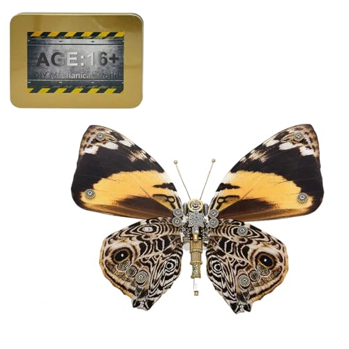 Meiurlex 3D Metall Puzzle Schmetterling Bausatz, 150 Teile Papilio Memnon Mechanisches Butterfly 3D Puzzle Metall Modell Laserschnitt Steampunk Spielzeug für Erwachsene Kinder von Meiurlex