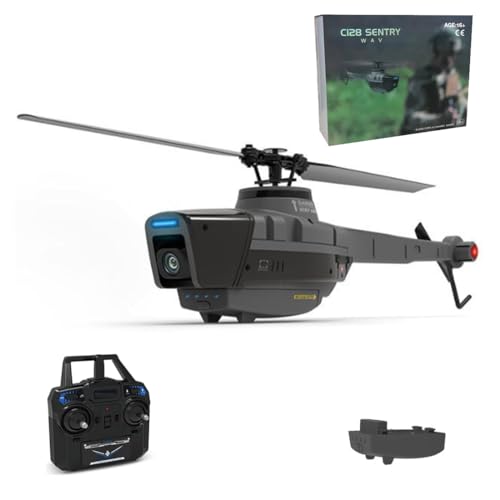 Meiurlex C128 Scout RC Hubschrauber mit Kamera, 2.4GHz Bürstenloser Einzelrotor Fernbedienung Hubschrauber 6-Achsen-Gyro, Höhenhaltefunktion Geschenk für Anfänger von Meiurlex