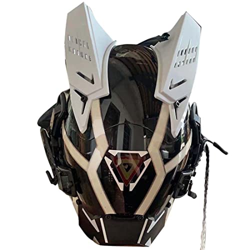 Meiurlex Cybepunk Maske für Erwachsene, Futuristische Techwear Helm Maske Punk Maske Halloween Cosplay Helm Maske Kostüm Requisiten von Meiurlex