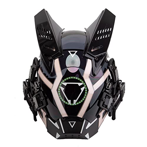 Meiurlex Cybepunk Maske für Erwachsene, Futuristische Techwear Helm Maske Punk Maske Halloween Cosplay Helm Maske Kostüm Requisiten von Meiurlex