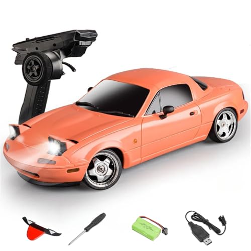 Meiurlex LDRC 1804 Mini RC Drift Car mit Gyro, 1:18 Scale 2,4GHz Geschwindigkeit Sport Rennauto Ferngesteuert Auto Modell mit Licht für Jungen Mädchen und Erwachsene Geschenk von Meiurlex