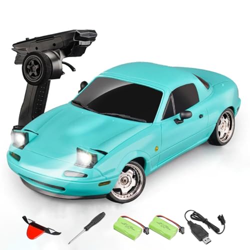 Meiurlex LDRC 1804 Mini RC Drift Car mit Gyro, 1:18 Scale 2,4GHz Geschwindigkeit Sport Rennauto Ferngesteuert Auto Modell mit Licht für Jungen Mädchen und Erwachsene Geschenk von Meiurlex