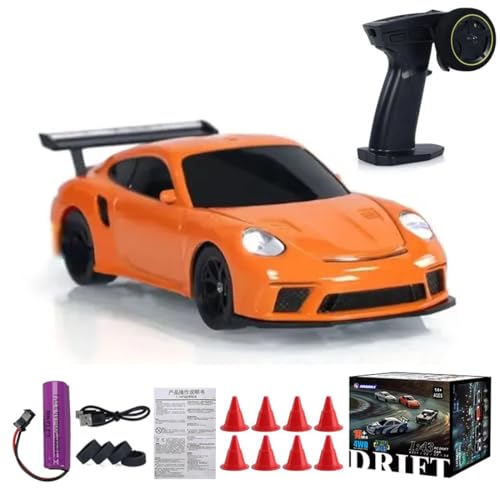 Meiurlex Mini RC Drift Car, 1:43 2,4G Vollproportionales 4WD Mini RC Auto mit LED Leuchten, 15 km/h RC Ferngesteuertes Rennauto Spielzeugauto für Erwachsene (RTR Version) von Meiurlex