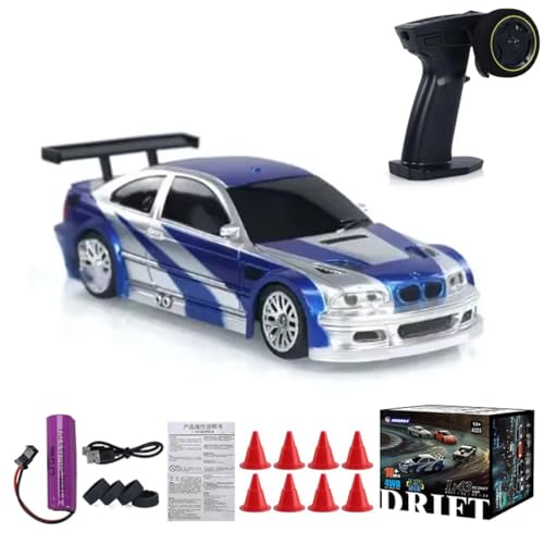 Meiurlex Mini RC Drift Car, 1:43 2,4G Vollproportionales 4WD Mini RC Auto mit LED Leuchten, 15 km/h RC Ferngesteuertes Rennauto Spielzeugauto für Erwachsene (RTR Version) von Meiurlex