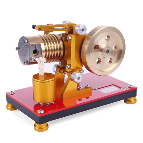 Meiurlex Motor Modell, Saug Feuer Typ Stirling Professional Edition Reines Kupfer Luft Zylinder Wärme Energie Motor Modell Physik Wissenschaft Bildung Instrument, Motor Geschenk für Erwachsene von Meiurlex