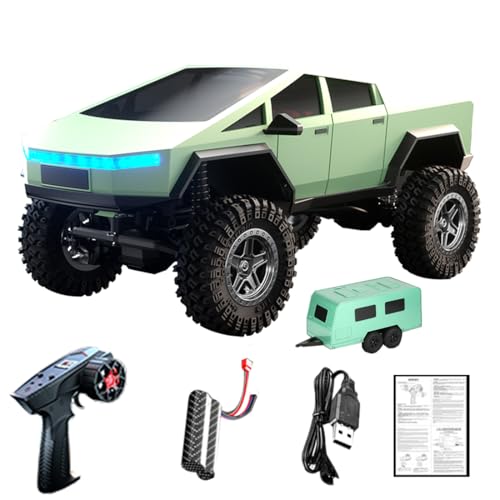 Meiurlex 𝐍𝐄𝐔 Ferngesteuertes Geländefahrzeug mit Anhänger, 2,4 GHz Fernbedienung 4WD Off-Road Pick-up Truck RC Auto Fahrzeuge für Kinder und Erwachsene von Meiurlex