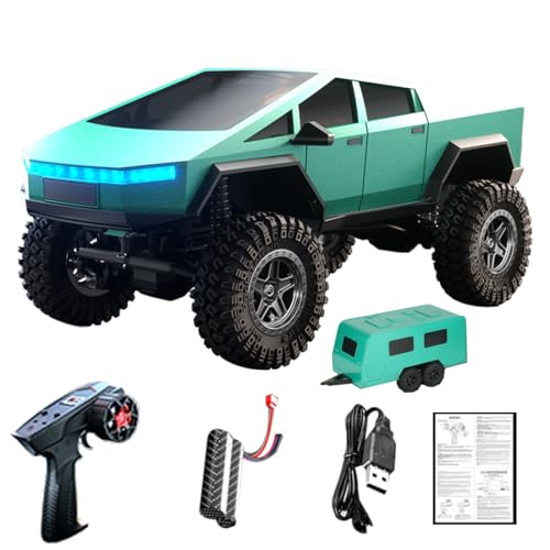 Meiurlex 𝐍𝐄𝐔 Ferngesteuertes Geländefahrzeug mit Anhänger, 2,4 GHz Fernbedienung 4WD Off-Road Pick-up Truck RC Auto Fahrzeuge für Kinder und Erwachsene von Meiurlex