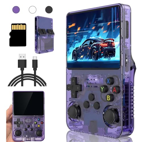 Meiurlex R36S Handheld Arcade Spielkonsole 128G TF Karte mit 20000+Spiele, 3,5-Zoll RK3326 Linux Tragbarer Retro Handheld Videospie Emulator Spielzeug Geschenk für Jungen Mädchen Erwachsene von Meiurlex