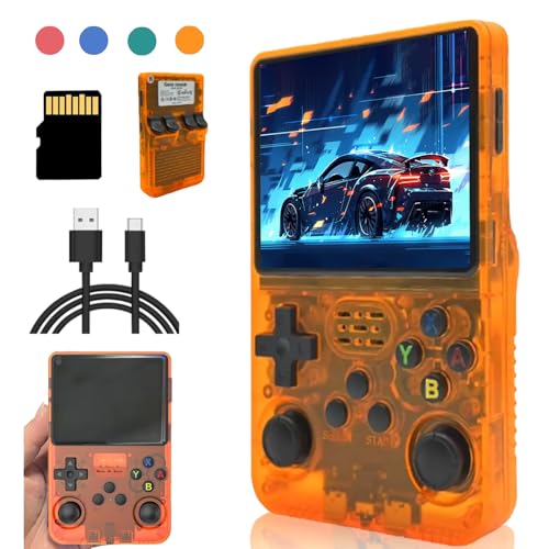 Meiurlex R36S Handheld Arcade Spielkonsole 128G TF Karte mit 20000+Spiele, 3,5-Zoll RK3326 Linux Tragbarer Retro Handheld Videospie Emulator Spielzeug Geschenk für Jungen Mädchen Erwachsene von Meiurlex