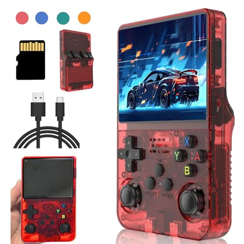 Meiurlex R36S Handheld Arcade Spielkonsole 128G TF Karte mit 20000+Spiele, 3,5-Zoll RK3326 Linux Tragbarer Retro Handheld Videospie Emulator Spielzeug Geschenk für Jungen Mädchen Erwachsene von Meiurlex