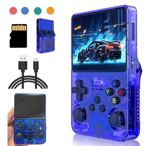 Meiurlex R36S Handheld Arcade Spielkonsole 128G TF Karte mit 20000+Spiele, 3,5-Zoll RK3326 Linux Tragbarer Retro Handheld Videospie Emulator Spielzeug Geschenk für Jungen Mädchen Erwachsene von Meiurlex