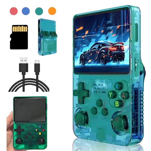 Meiurlex R36S Handheld Arcade Spielkonsole 128G TF Karte mit 20000+Spiele, 3,5-Zoll RK3326 Linux Tragbarer Retro Handheld Videospie Emulator Spielzeug Geschenk für Jungen Mädchen Erwachsene von Meiurlex