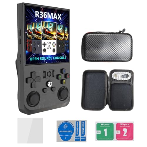 Meiurlex R36S 𝐔𝐩𝐠𝐫𝐚𝐝𝐞 𝐍𝐞𝐮 - R36MAX Handheld Spielkonsole 128G TF Karte 22000+Spiel, 4,0-Zoll IPS Bildschirm Linux System Tragbarer Retro Player Emulatoren von Meiurlex