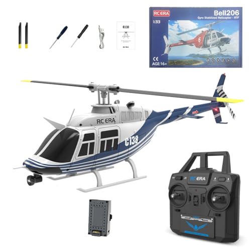 Meiurlex RC ERA C138 206 RC Helikopter, 2,4G 6CH Ferngesteuerter Hubschrauber mit Höhenhaltung, Optische Flusspositionierung, Tastendruck Start/Landung (1/30 Maßstab) von Meiurlex