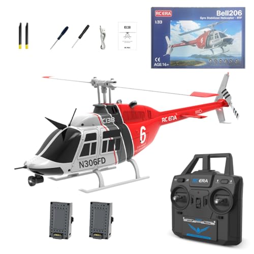 Meiurlex RC ERA C138 206 RC Helikopter, 2,4G 6CH Ferngesteuerter Hubschrauber mit Höhenhaltung, Optische Flusspositionierung, Tastendruck Start/Landung (1/30 Maßstab) von Meiurlex